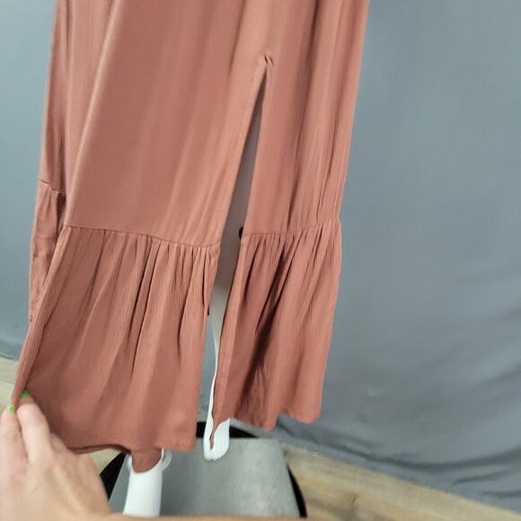 Blush Maxi Dress S Puff Sleeve Ruffle Hem Cottagecore Boho Style - Picture 5 of 9